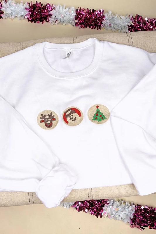 Christmas Cookies Embroidered Sweatshirt