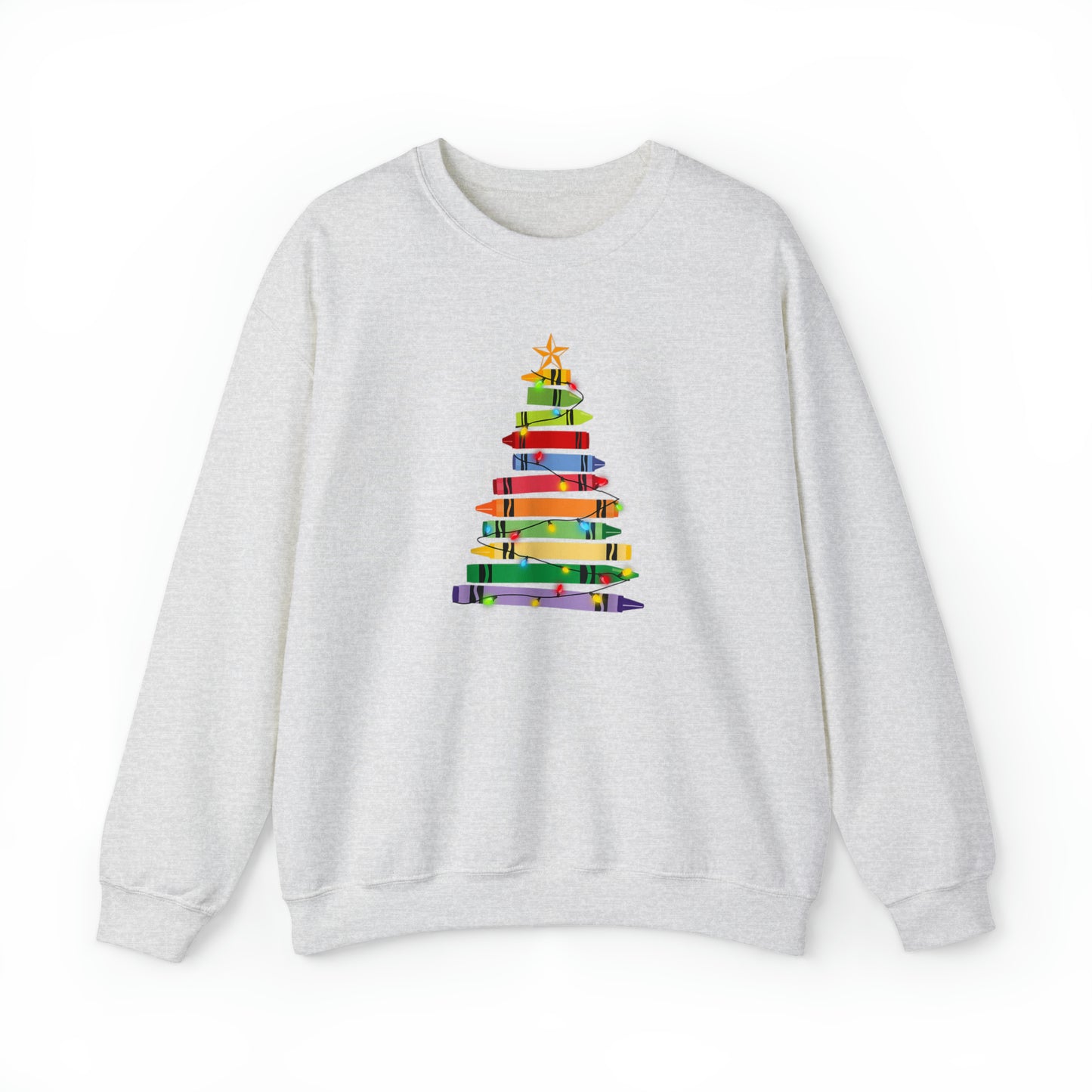 Teacher Crayon Christmas Tree Sweatshirt