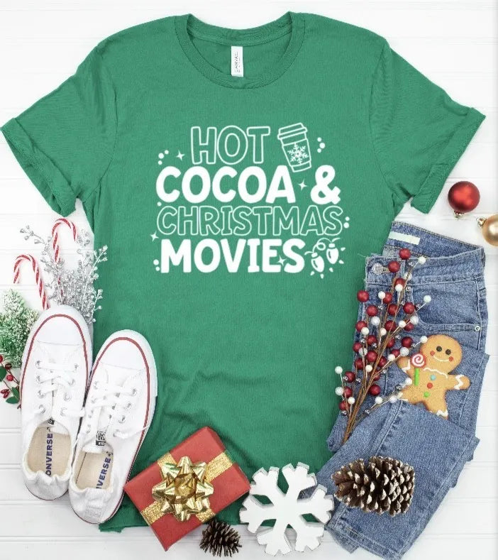 Hot Cocoa + Christmas Movies Tee